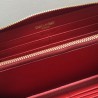 Saint Laurent Monogram Zip Around Wallet In Red Grained Leather 300