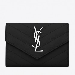 Saint Laurent Small Envelope Wallet In Noir Leather 779