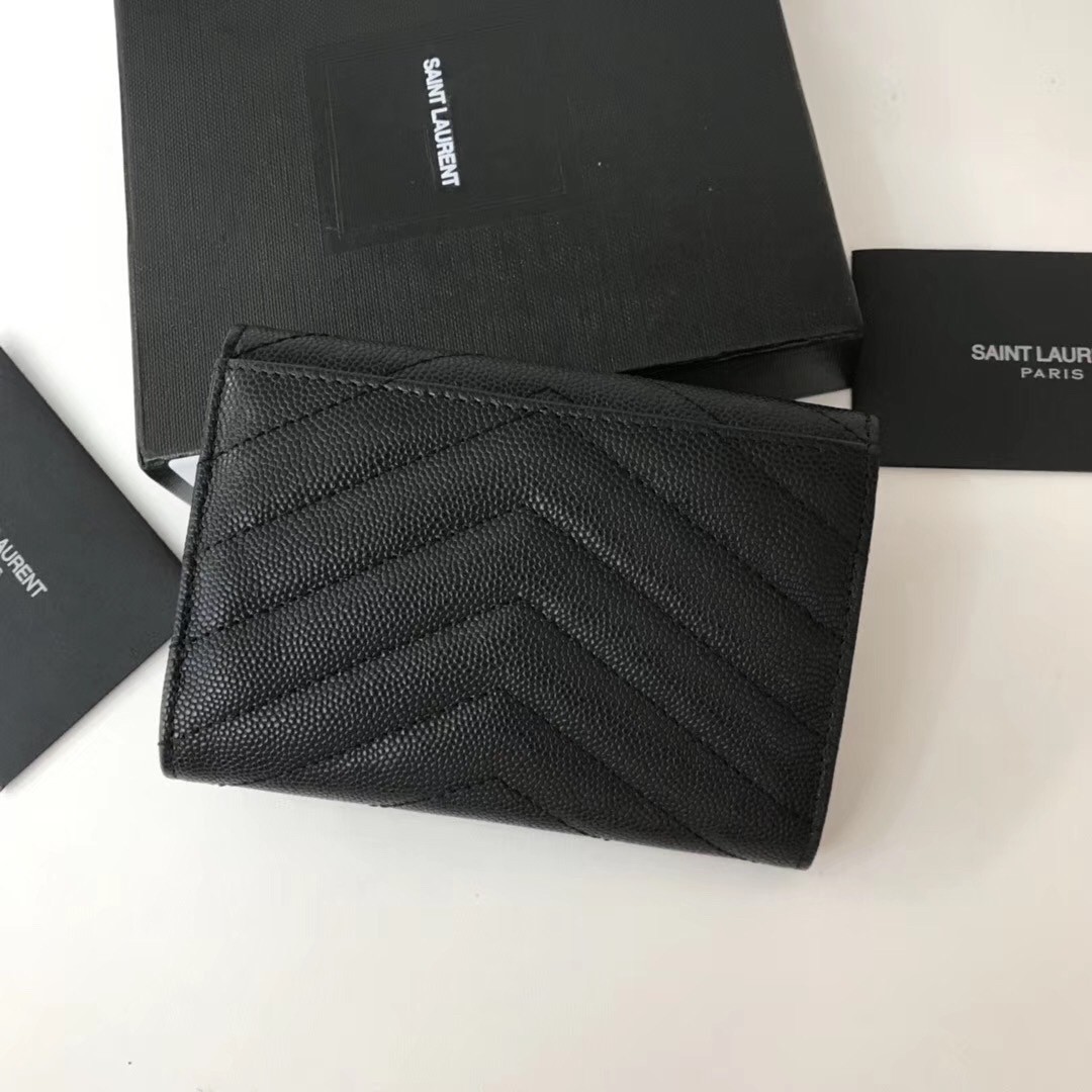 Saint Laurent Small Envelope Wallet In Noir Leather 779