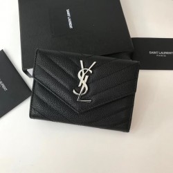 Saint Laurent Small Envelope Wallet In Noir Leather 779