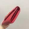 Saint Laurent Large Monogram Flap Wallet In Red Grained Leather 701