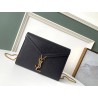 Saint Laurent WOC Cassandra Chain Wallet In Black Leather 432