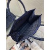 Dior Book Tote Bag In Blue Cannage Embroidered Velvet 030