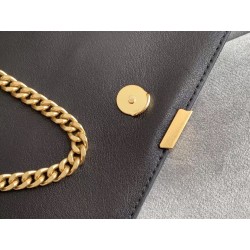 Saint Laurent WOC Becky Chain Wallet In Black Lambskin 377