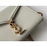 Saint Laurent WOC Cassandra Chain Wallet In White Leather 403