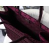 Dior Book Tote Bag In Bordeaux Cannage Embroidered Velvet 067