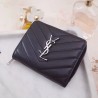 Saint Laurent Compact Zip Around Wallet In Noir Leather 191