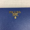 Prada Zipped Wallet In Blue Saffiano Leather 974