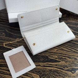 Prada Continental Wallet In White Saffiano Leather 841