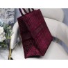 Dior Book Tote Bag In Bordeaux Cannage Embroidered Velvet 067