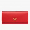 Prada Continental Wallet In Red Saffiano Leather 445