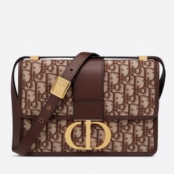 Dior 30 Montaigne Bag In Brown Oblique Jacquard Canvas 101