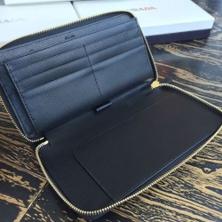 Prada Large Zipped Wallet In Black Saffiano Leather 524