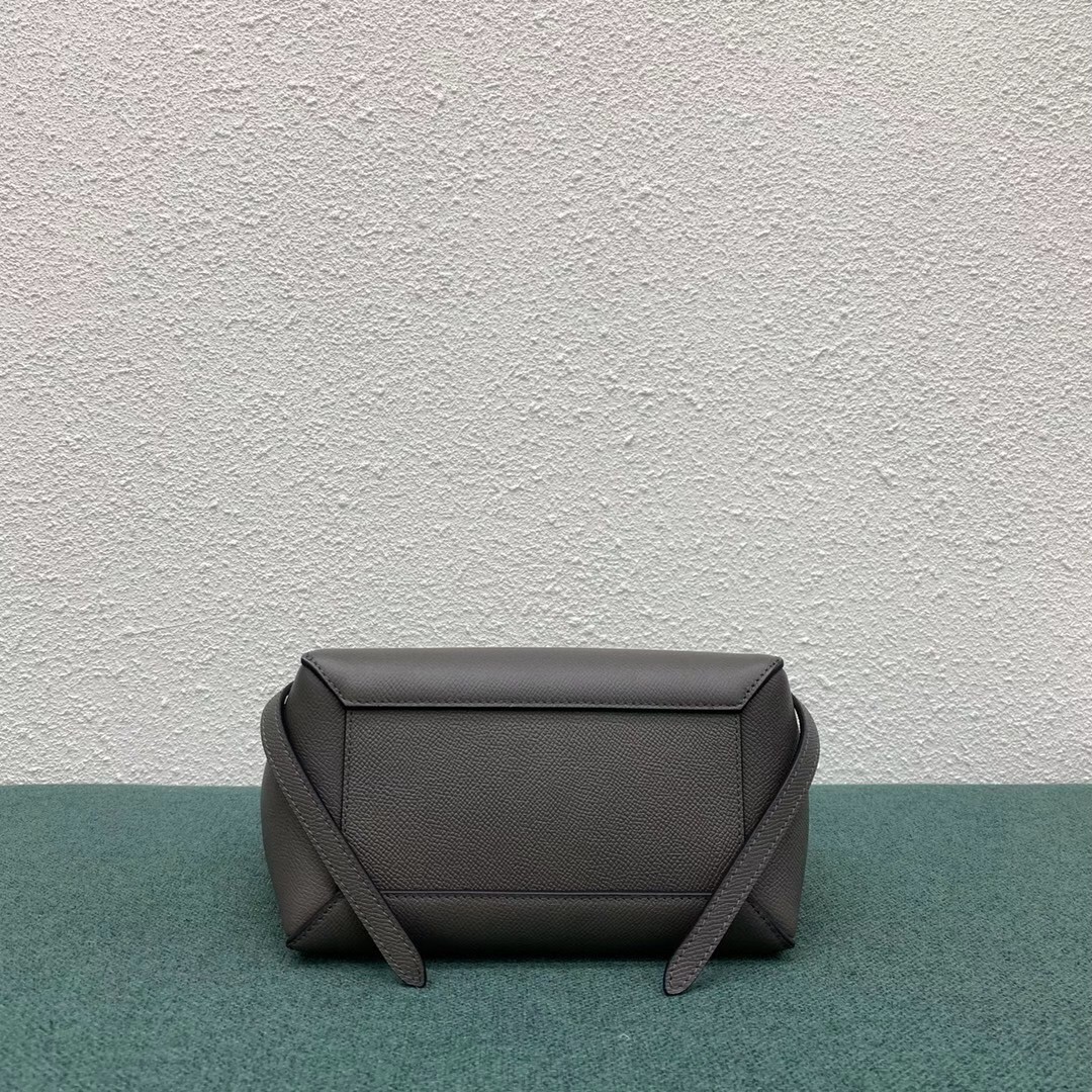 Celine Belt Nano Bag In Grey Grained Calfskin 043