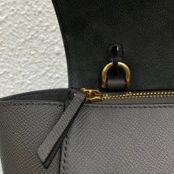 Celine Belt Nano Bag In Grey Grained Calfskin 043