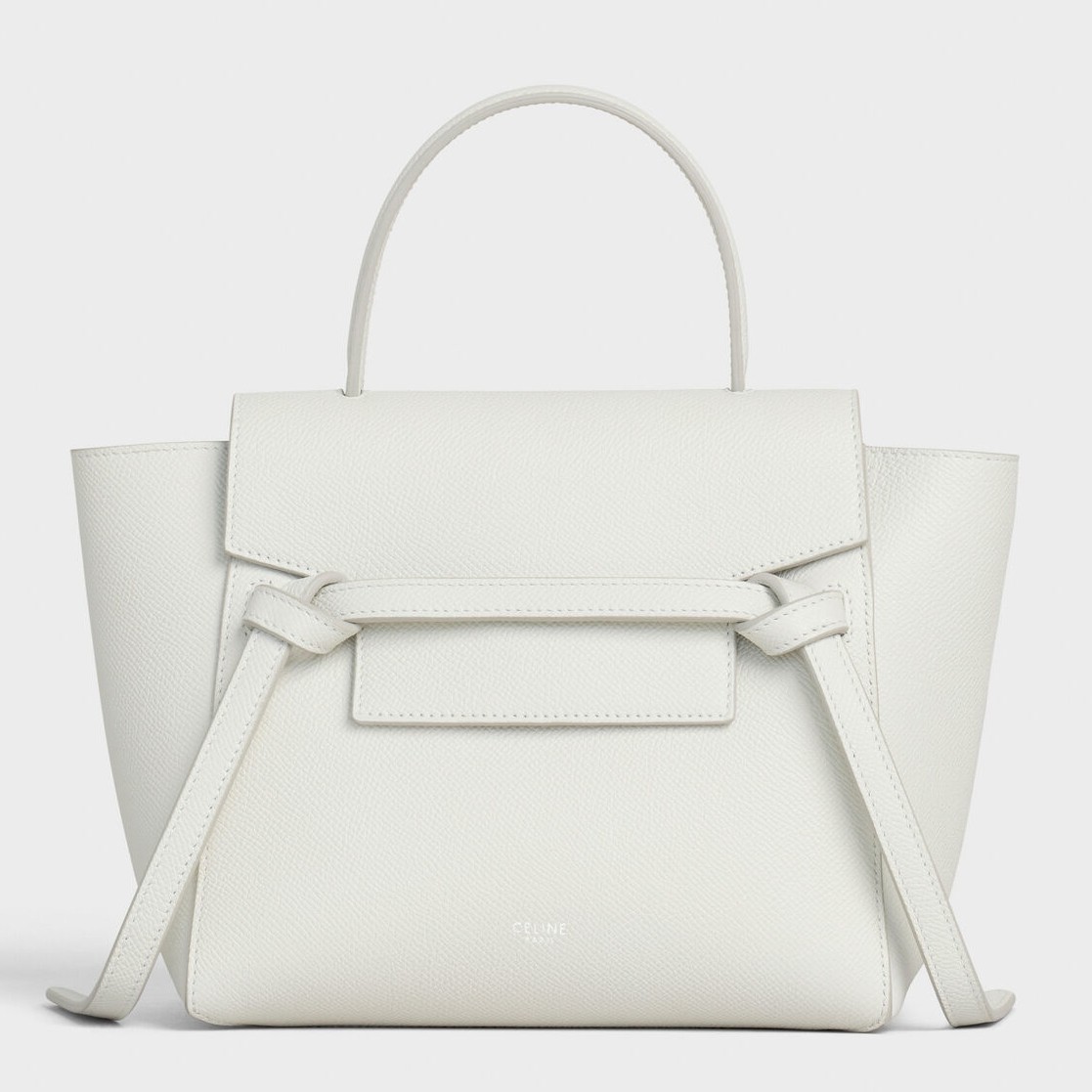 Celine Belt Nano Bag In White Grained Calfskin 567