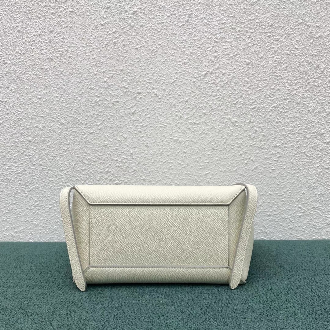 Celine Belt Nano Bag In White Grained Calfskin 567