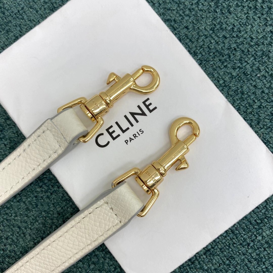 Celine Belt Nano Bag In White Grained Calfskin 567