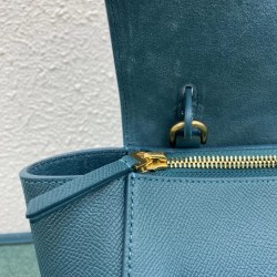 Celine Belt Nano Bag In Prussian Blue Grained Calfskin 356