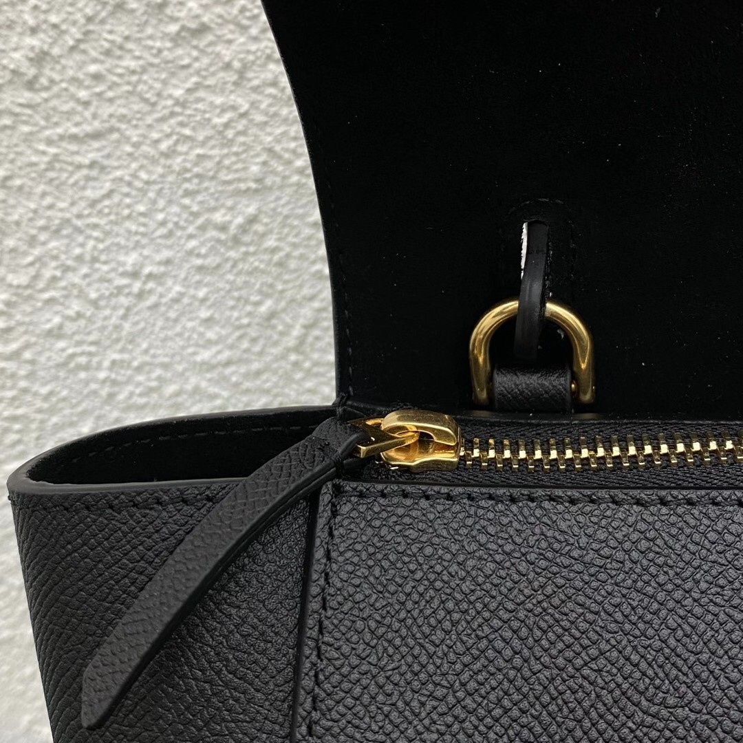 Celine Belt Nano Bag In Black Grained Calfskin 294