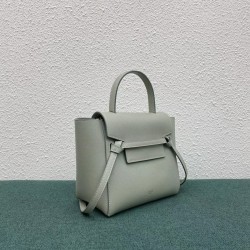 Celine Belt Nano Bag In Vert D'eau Grained Calfskin 889