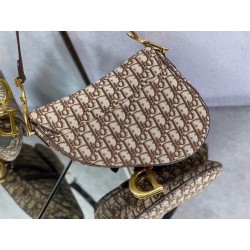 Dior Saddle Bag In Brown Dior Oblique Jacquard 142