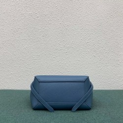 Celine Belt Nano Bag In Slate Blue Grained Calfskin 669