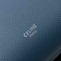 Celine Belt Nano Bag In Slate Blue Grained Calfskin 669