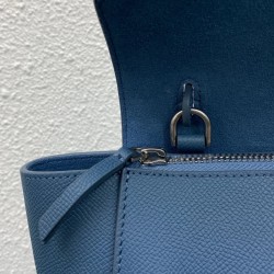 Celine Belt Nano Bag In Slate Blue Grained Calfskin 669