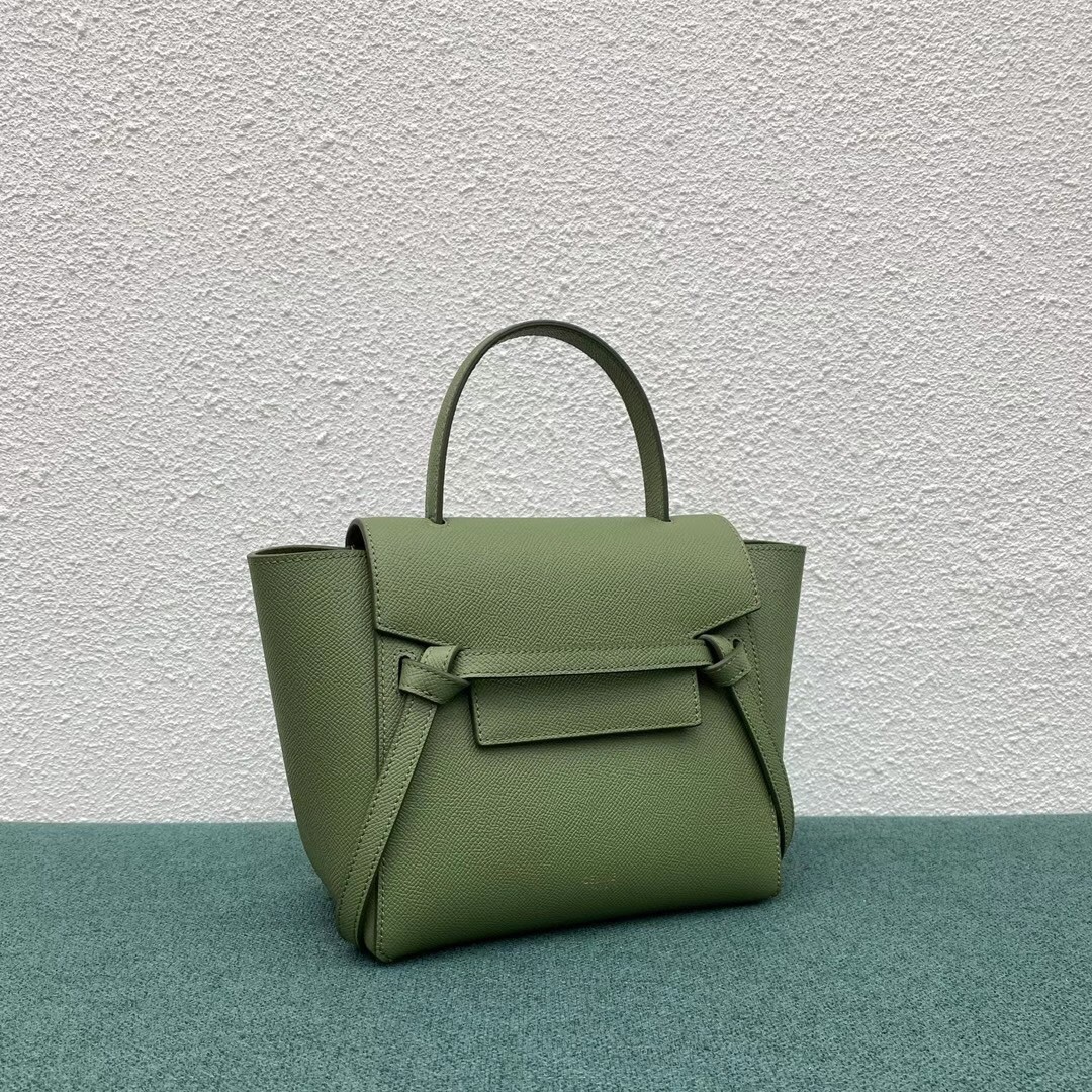 Celine Belt Nano Bag In Light Khaki Grained Calfskin 690