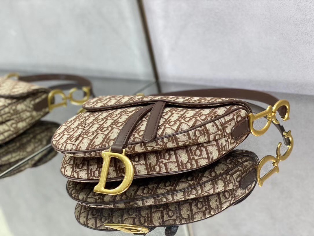 Dior Saddle Bag In Brown Dior Oblique Jacquard 142