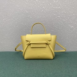 Celine Belt Nano Bag In Yellow Grained Calfskin 976