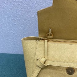 Celine Belt Nano Bag In Yellow Grained Calfskin 976