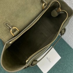 Celine Belt Nano Bag In Army Green Grained Calfskin 007