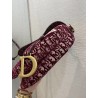 Dior Saddle Bag In Burgundy Dior Oblique Embroidered Velvet 172