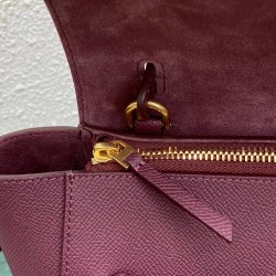 Celine Belt Nano Bag In Bordeaux Grained Calfskin 722