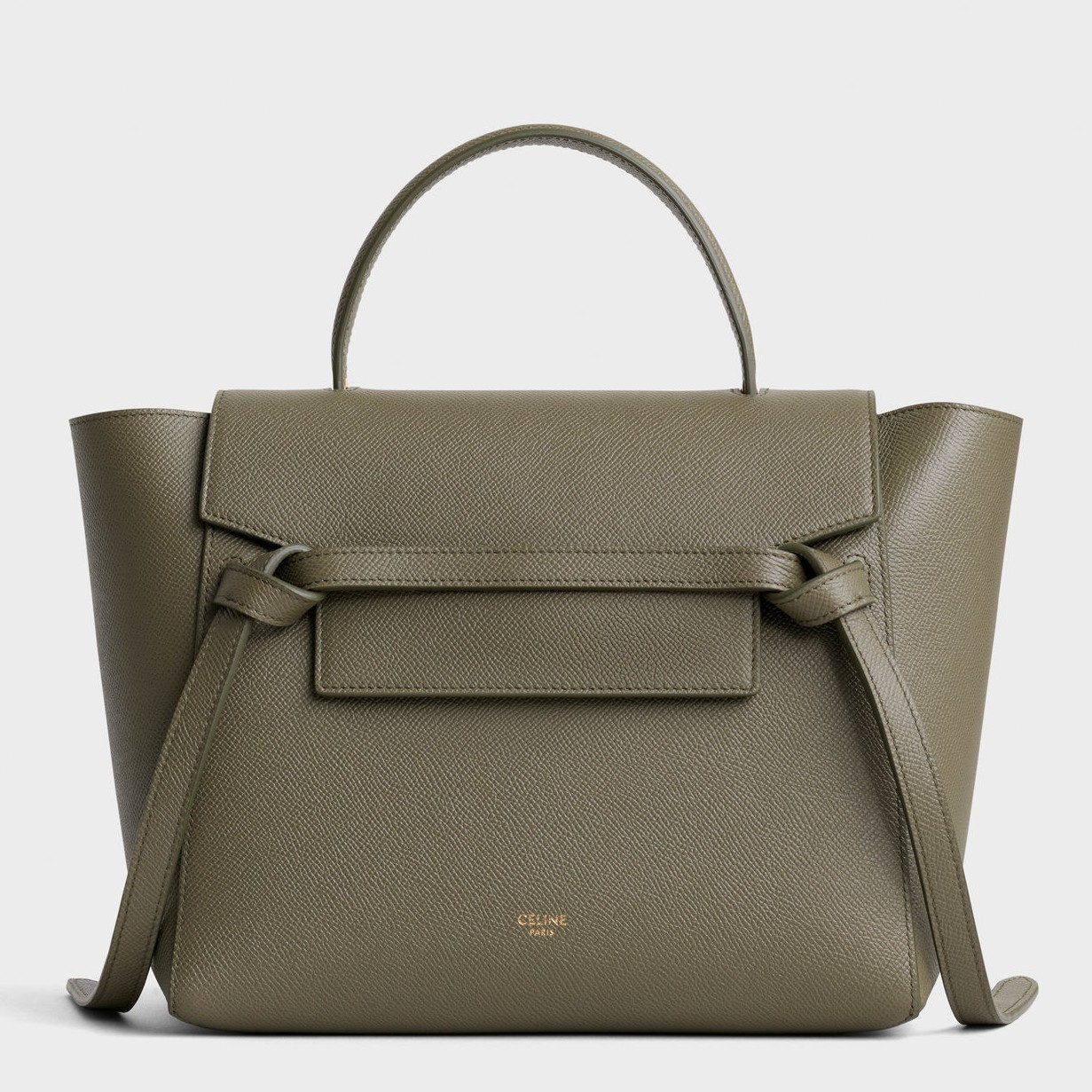 Celine Micro Belt Bag In Army Green Grained Calfskin 602