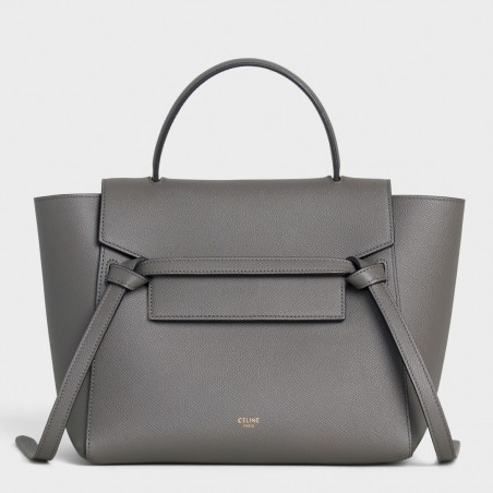 Celine Micro Belt Bag In Grey Grained Calfskin 662