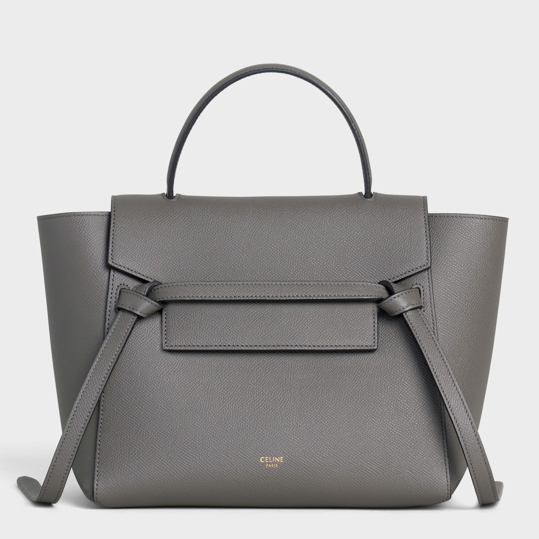 Celine Micro Belt Bag In Grey Grained Calfskin 662