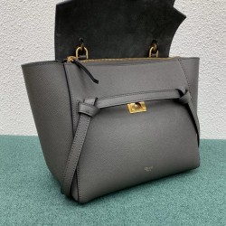 Celine Micro Belt Bag In Grey Grained Calfskin 662