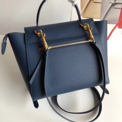 Celine Micro Belt Bag In Navy Blue Grained Calfskin 426