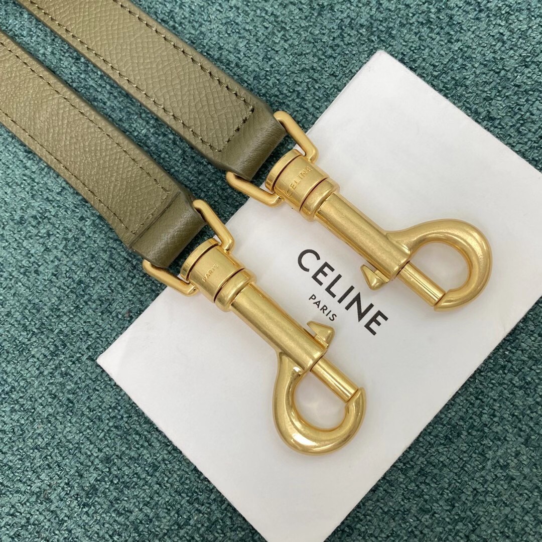 Celine Micro Belt Bag In Dark Olive Grained Calfskin 758