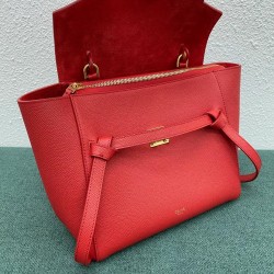 Celine Micro Belt Bag In Red Grained Calfskin 680