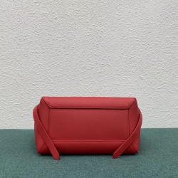 Celine Micro Belt Bag In Red Grained Calfskin 680