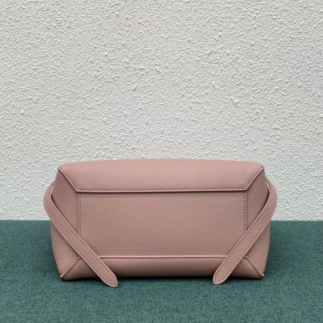 Celine Micro Belt Bag In Vintage Pink Grained Calfskin 568