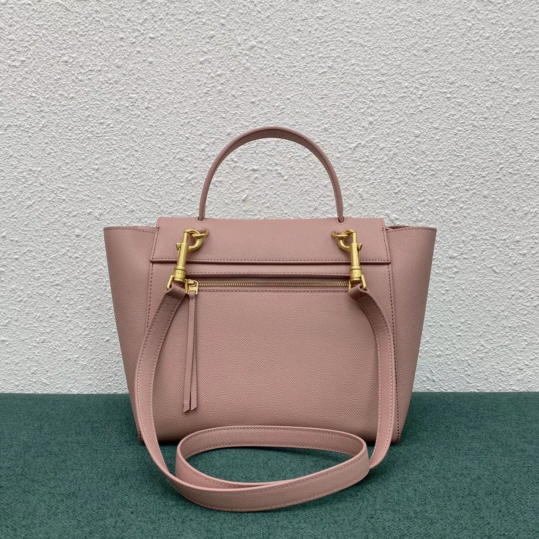 Celine Micro Belt Bag In Vintage Pink Grained Calfskin 568
