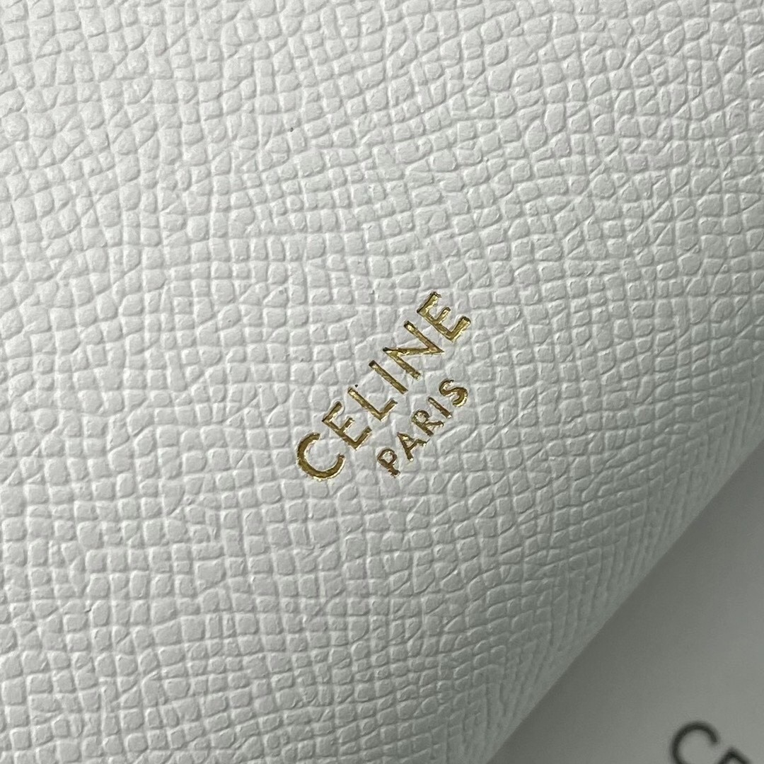 Celine Micro Belt Bag In White Grained Calfskin 737