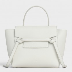 Celine Micro Belt Bag In White Grained Calfskin 737