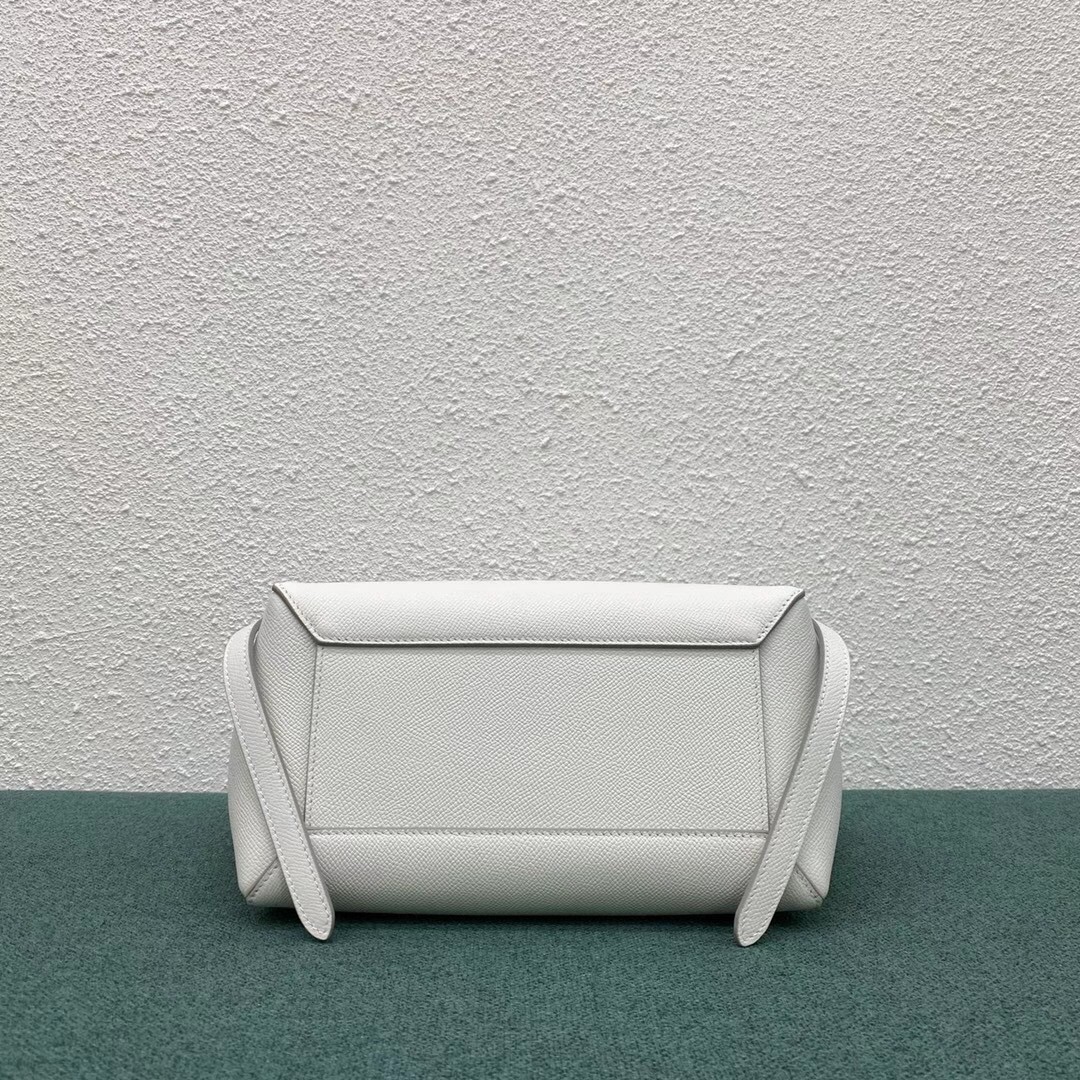 Celine Micro Belt Bag In White Grained Calfskin 737