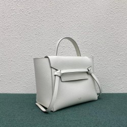 Celine Micro Belt Bag In White Grained Calfskin 737